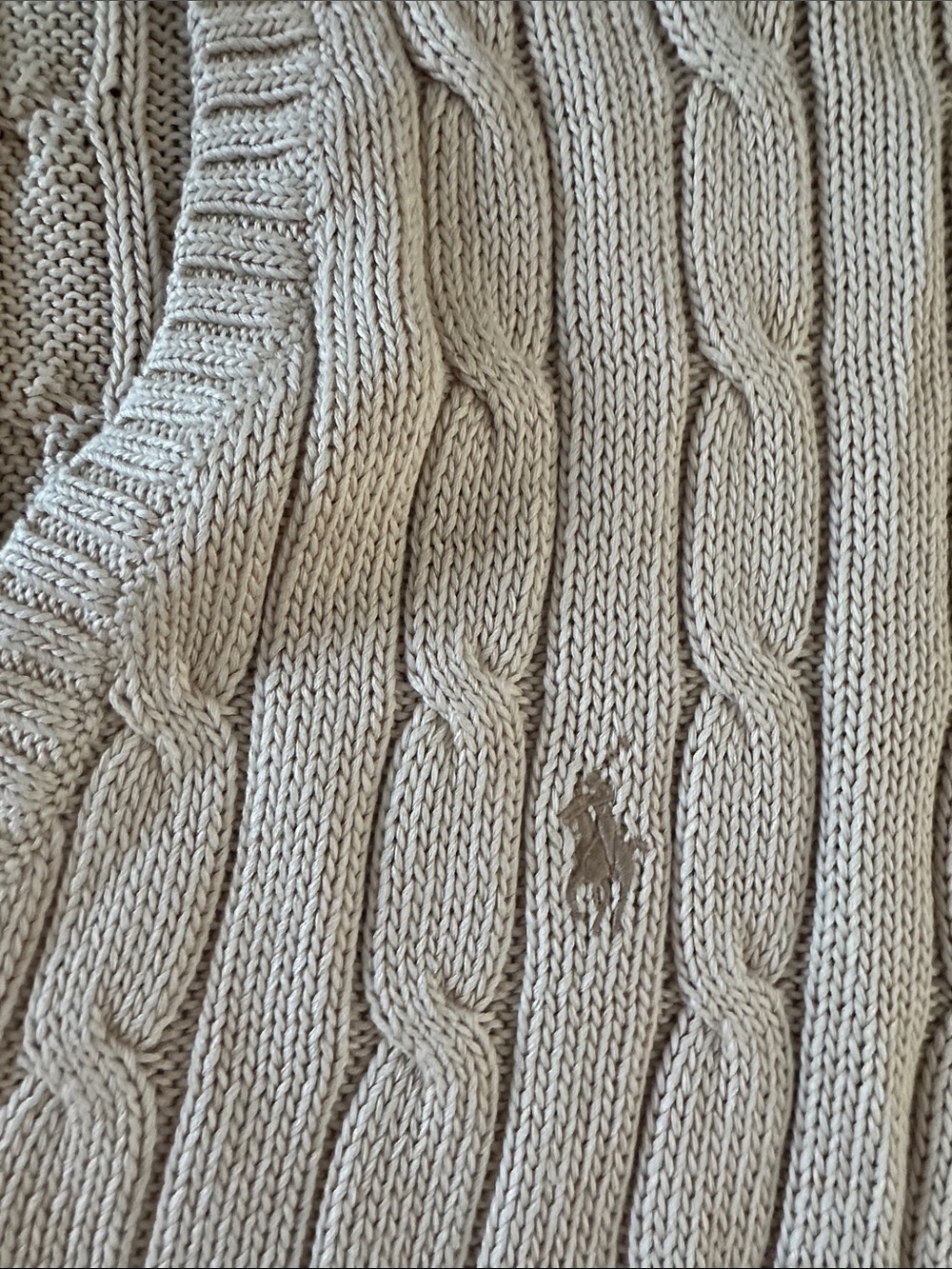 Polo by Ralph Lauren Cream Cable-Knit V-Neck Sweater - Picture 4 of 10